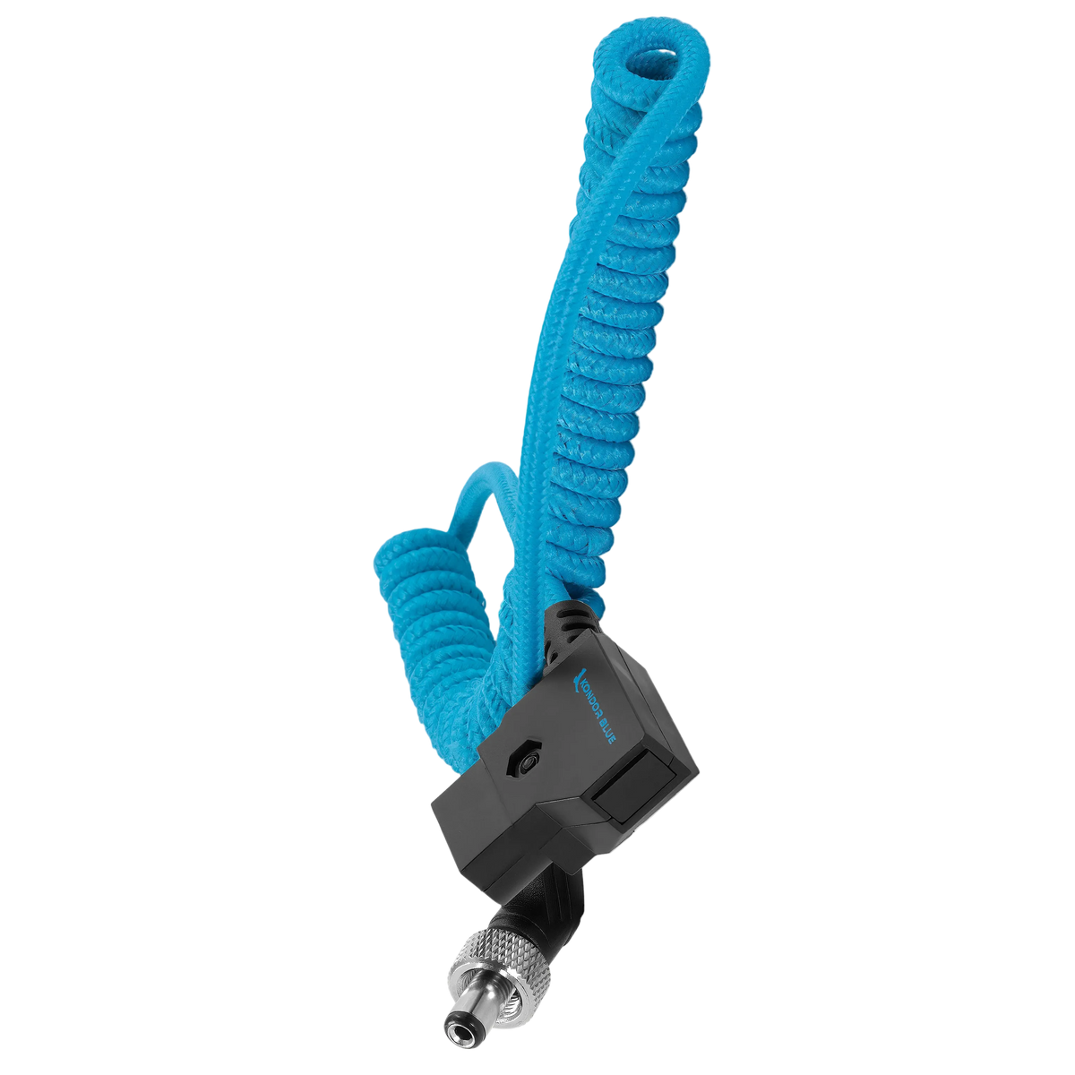 Coiled D-Tap to Locking DC 2.1mm Right Angle Cable