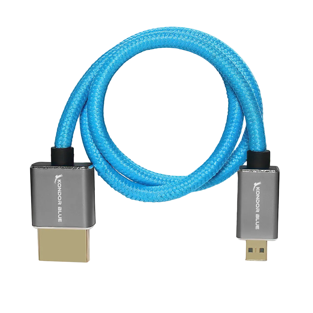 Micro-HDMI to HDMI Coiled Cable - Blue, Black, or Red – Kondor Blue