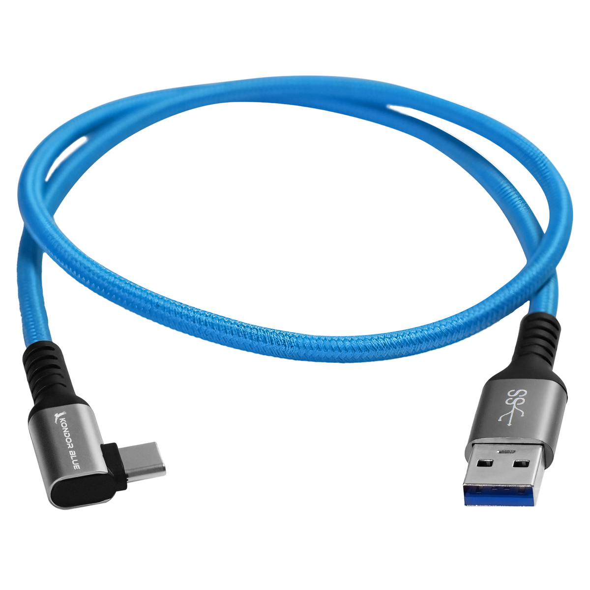 USB-A to USB-C 3.0 Right Angle High Speed Data and Charging Cable 3A 60W 5G