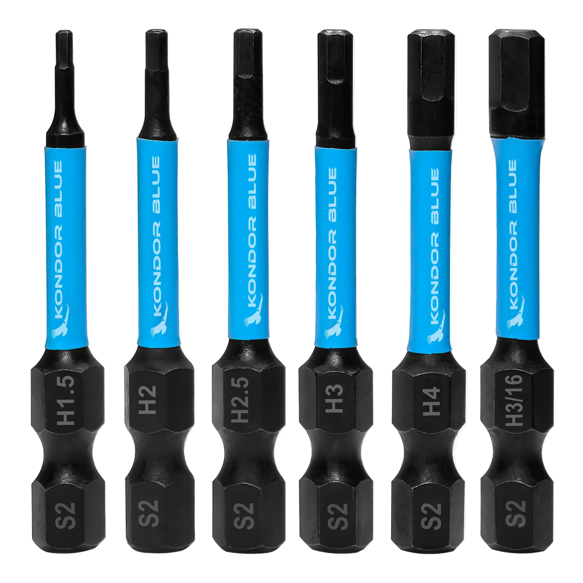 6 pack of Hex in 50mm BIT PACK