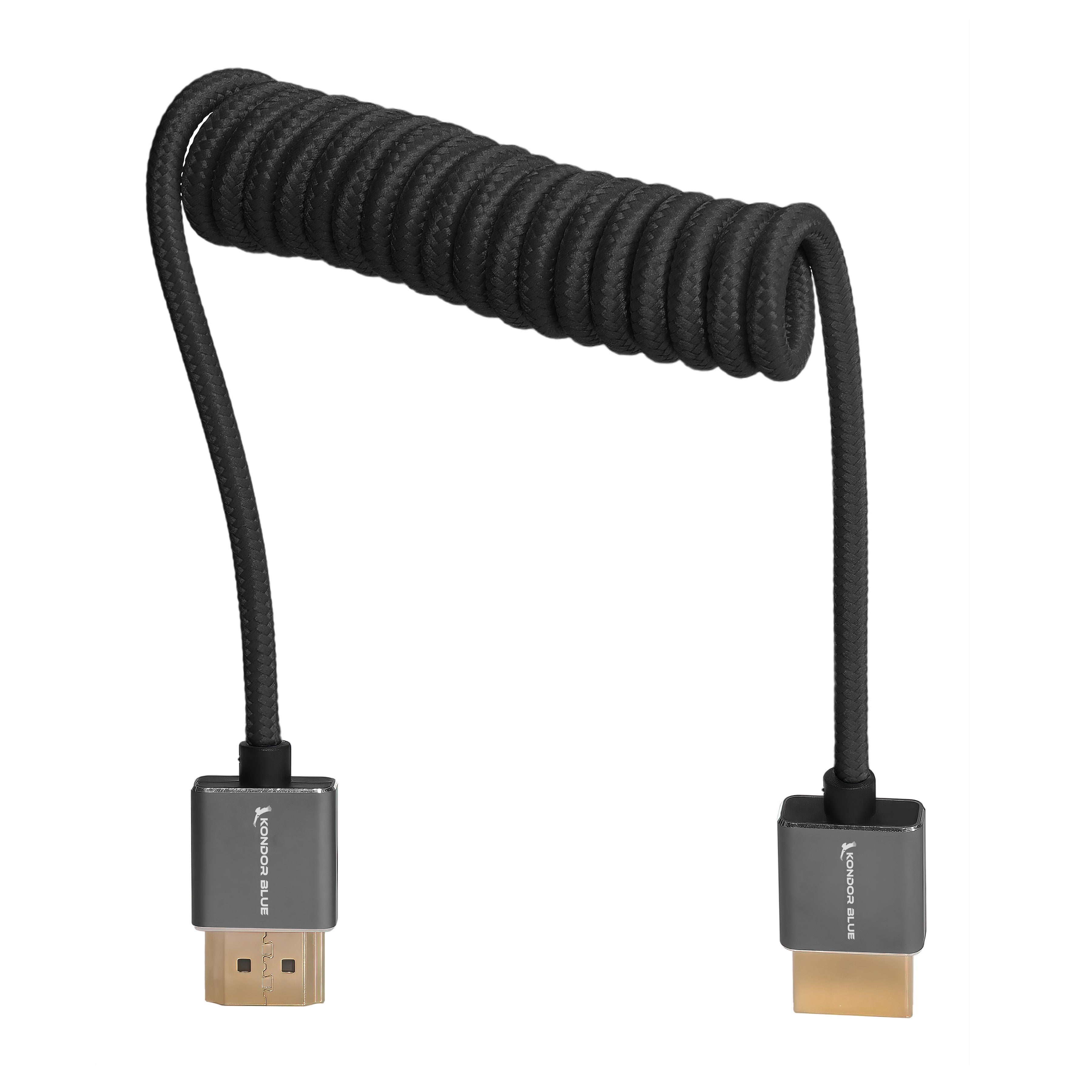 Full HDMI Cable for On-Camera Monitors 12"-24" Braided Coiled