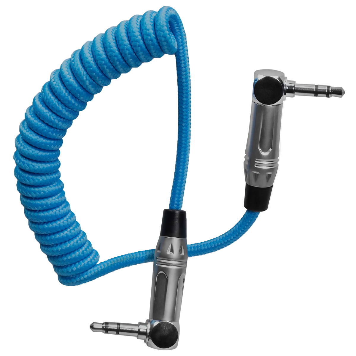 Coiled 3.5mm Right Angle TRS Stereo Audio Cable