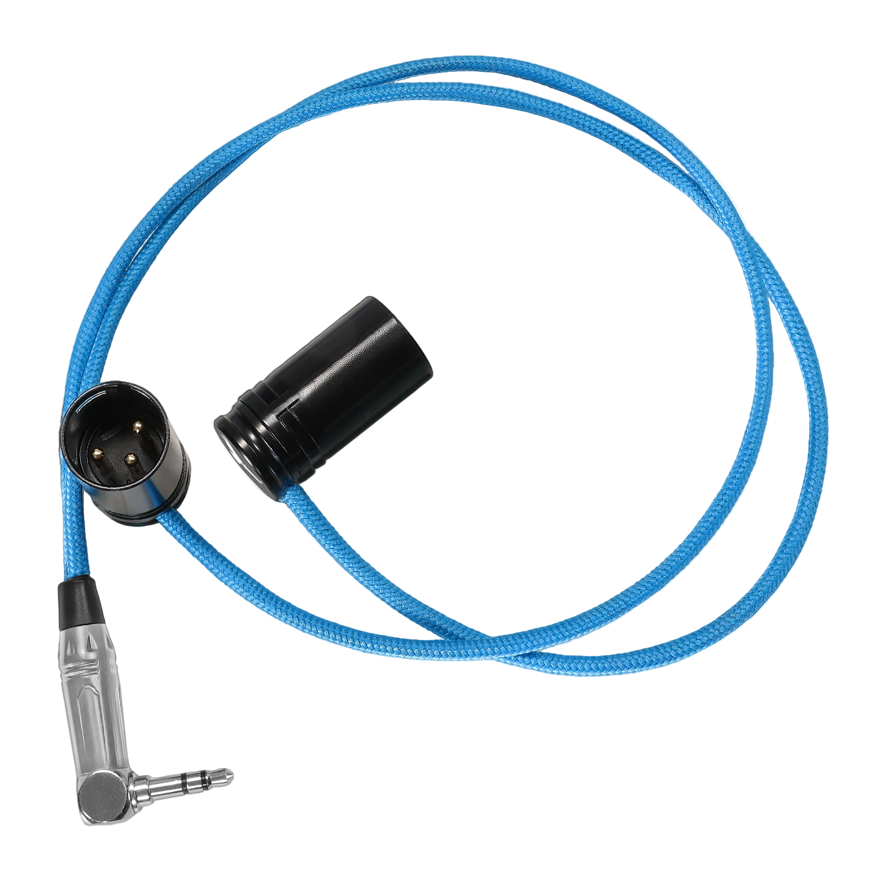 16” Straight Dual Low Profile Right Angle XLR to Single Stereo 3.5mm TRS