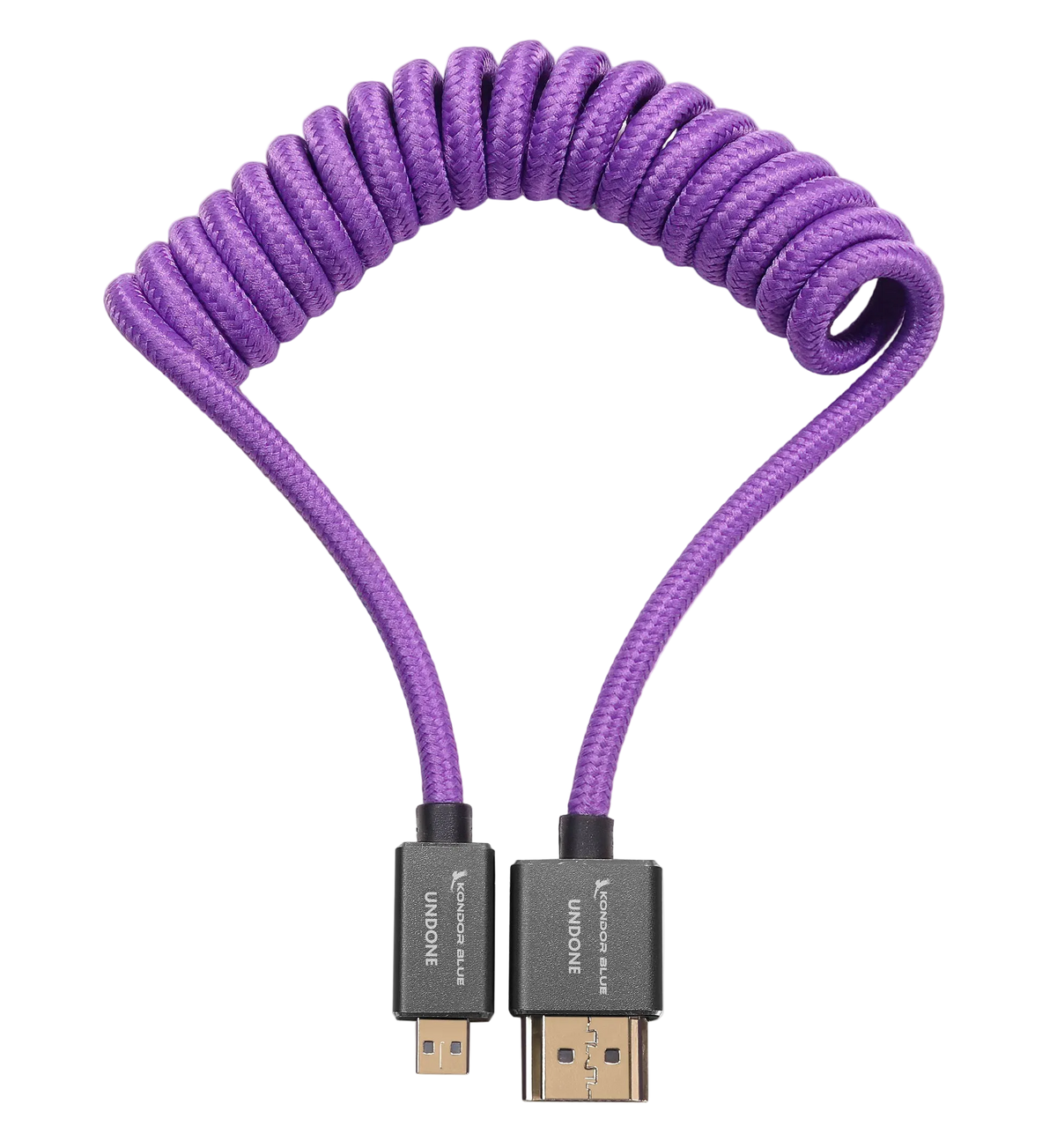Gerald Undone MK2 Micro HDMI to Full HDMI Cable 12"-24" Coiled (Purple)