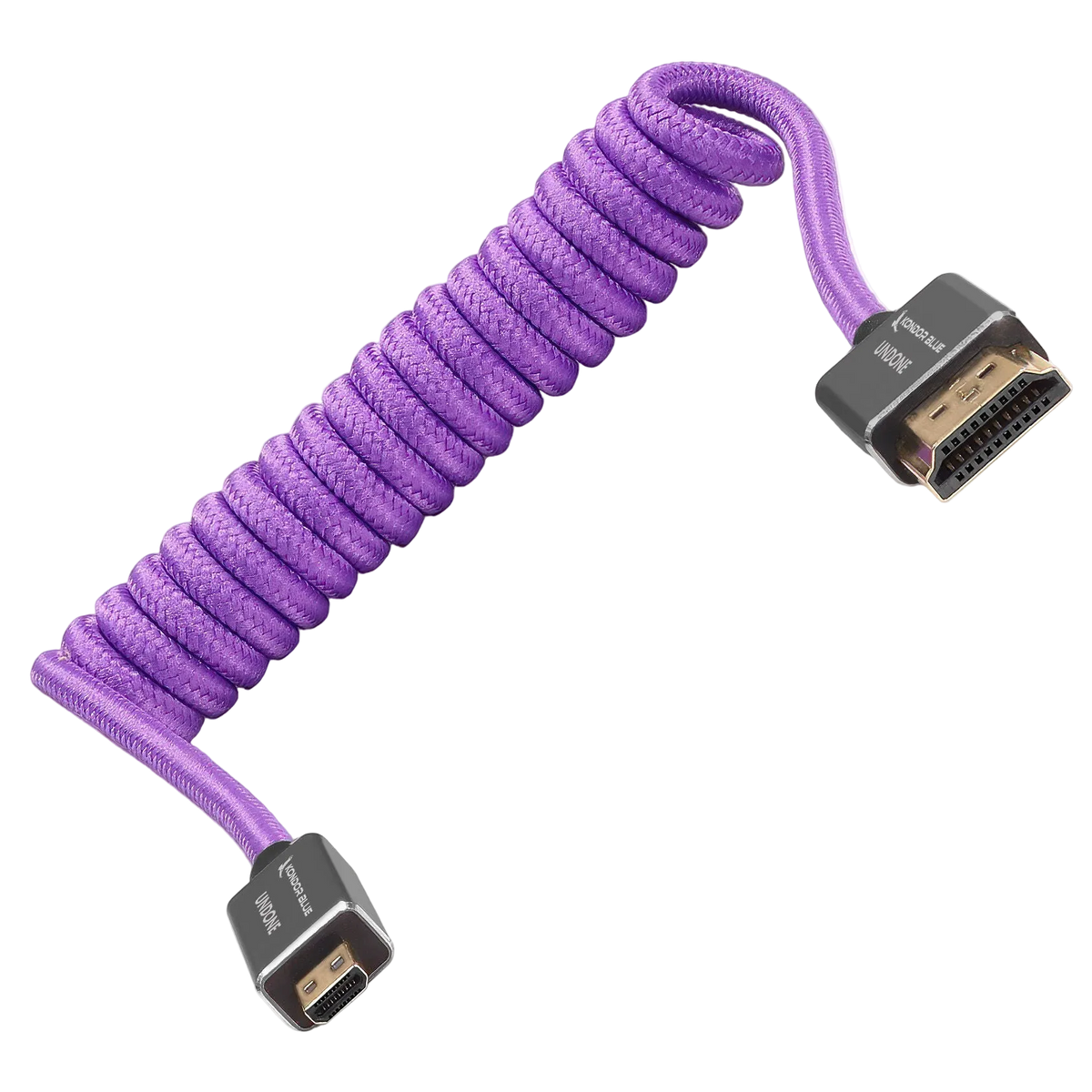 Gerald Undone MK2 Micro HDMI to Full HDMI Cable 12"-24" Coiled (Purple)