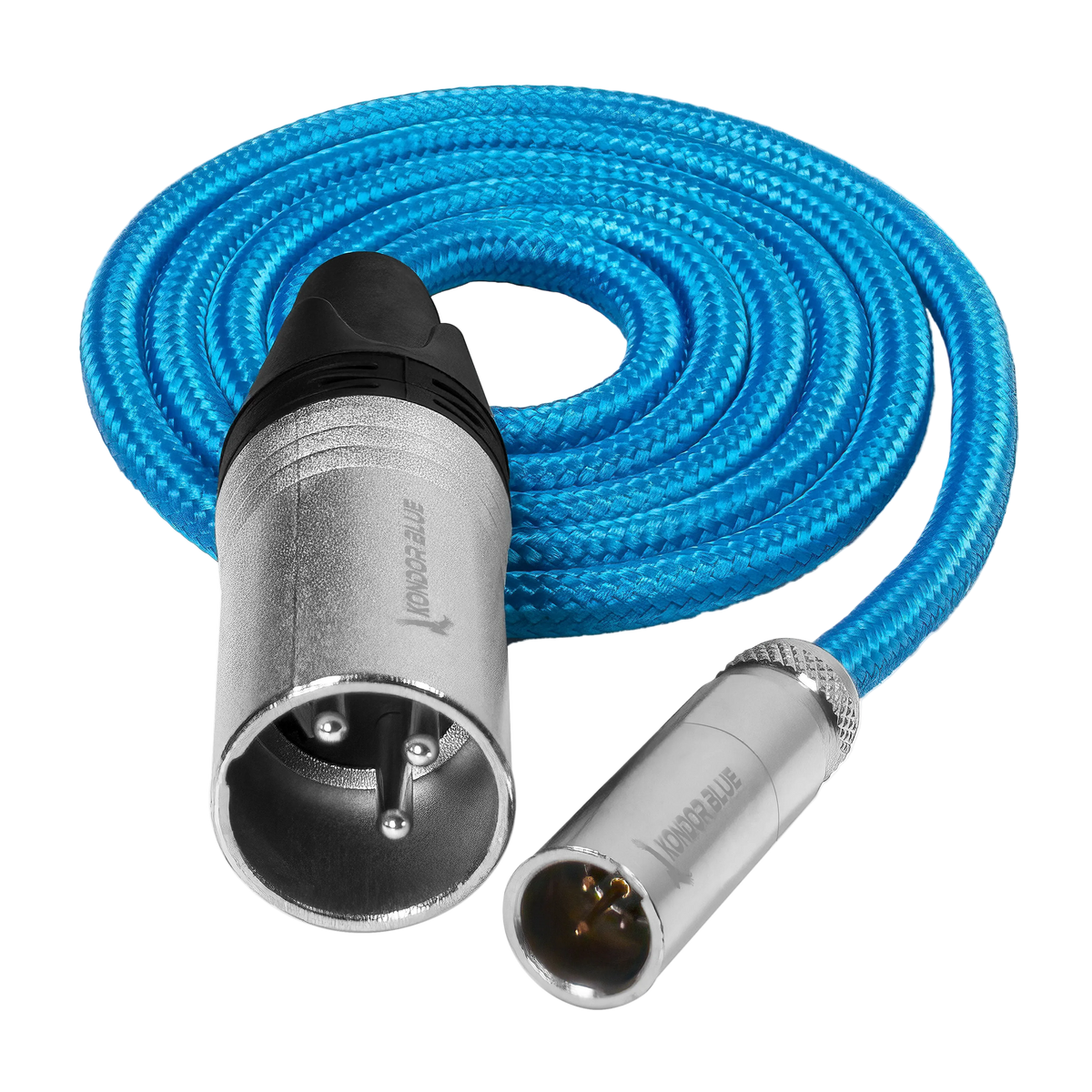 Mini XLR Male to XLR Male (3ft) Blue Braided