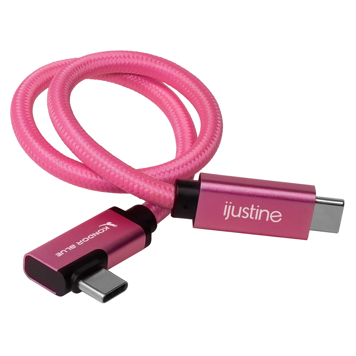 iJustine Pink USB C 3.2 Data and Charging Cable 10Gb/s Data Speed & 100W Power Delivery