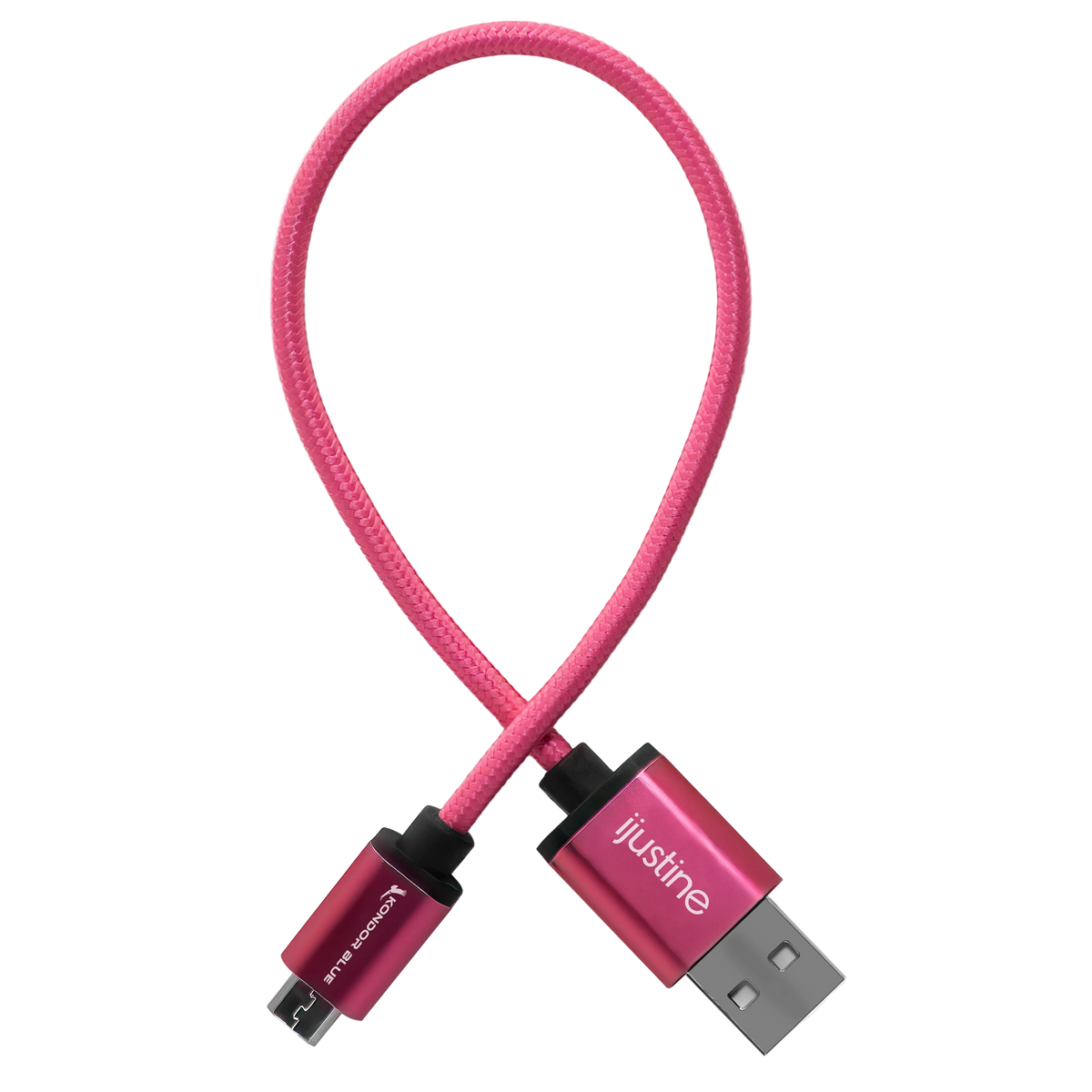 iJustine Pink USB A to Micro USB Fast Charging Data Cable