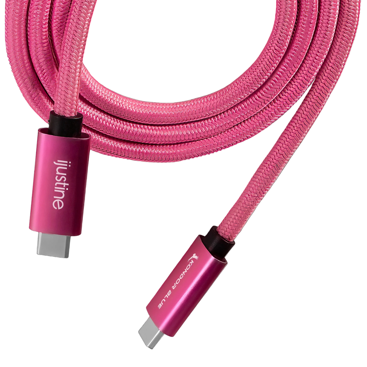 iJustine Pink Thunderbolt 4 Compatible USB 4.0 Type C 8K Cable Blazing 40G Speeds 240W