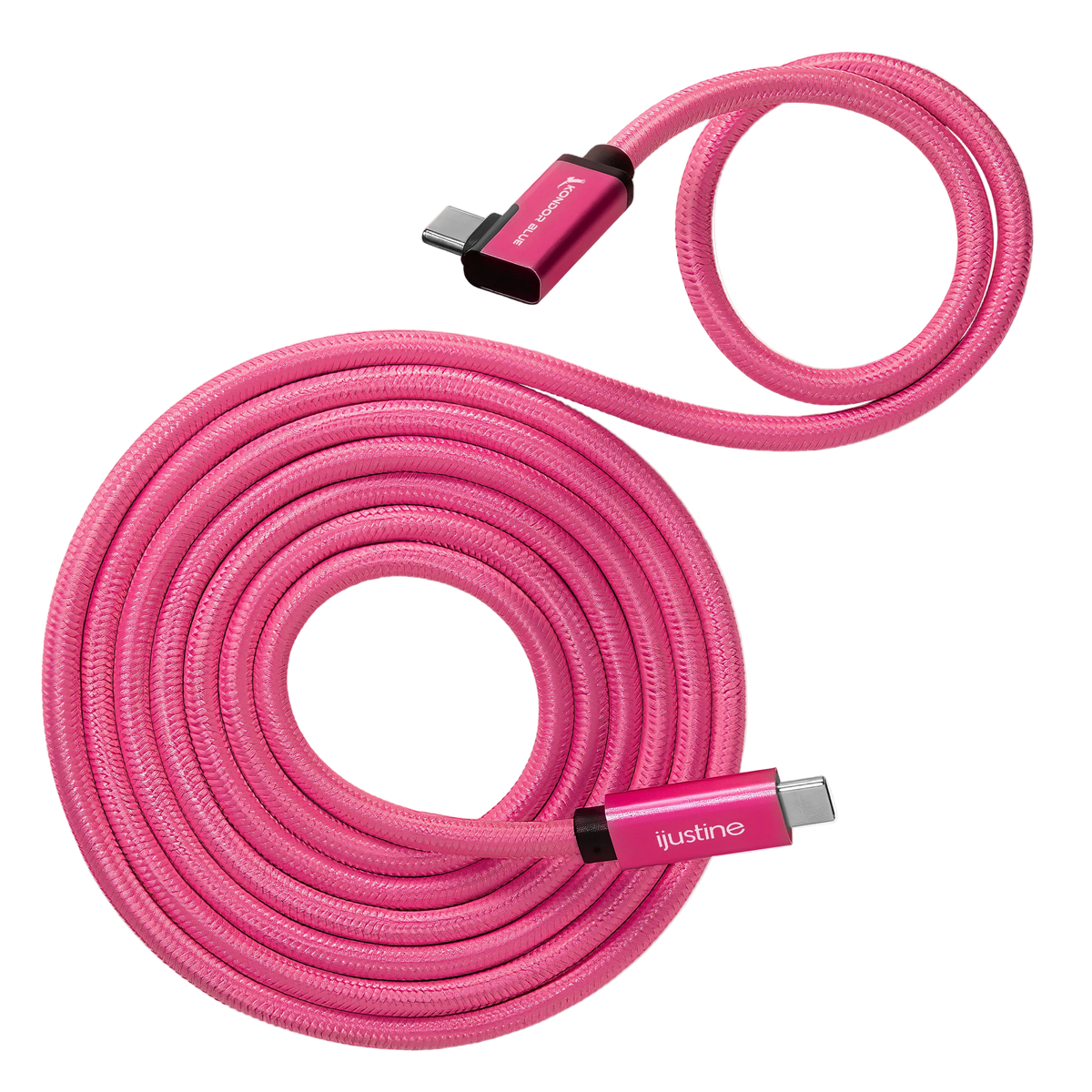 iJustine Pink USB C 3.2 Data and Charging Cable 10Gb/s Data Speed & 100W Power Delivery