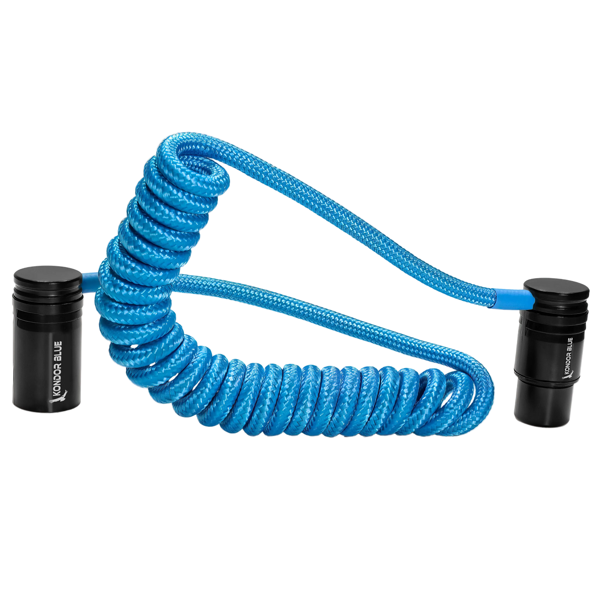 Low profile coiled right angle XLR cable 12-24 inches, ideal for cameras, microphones, and mixers #color_kondor-blue
