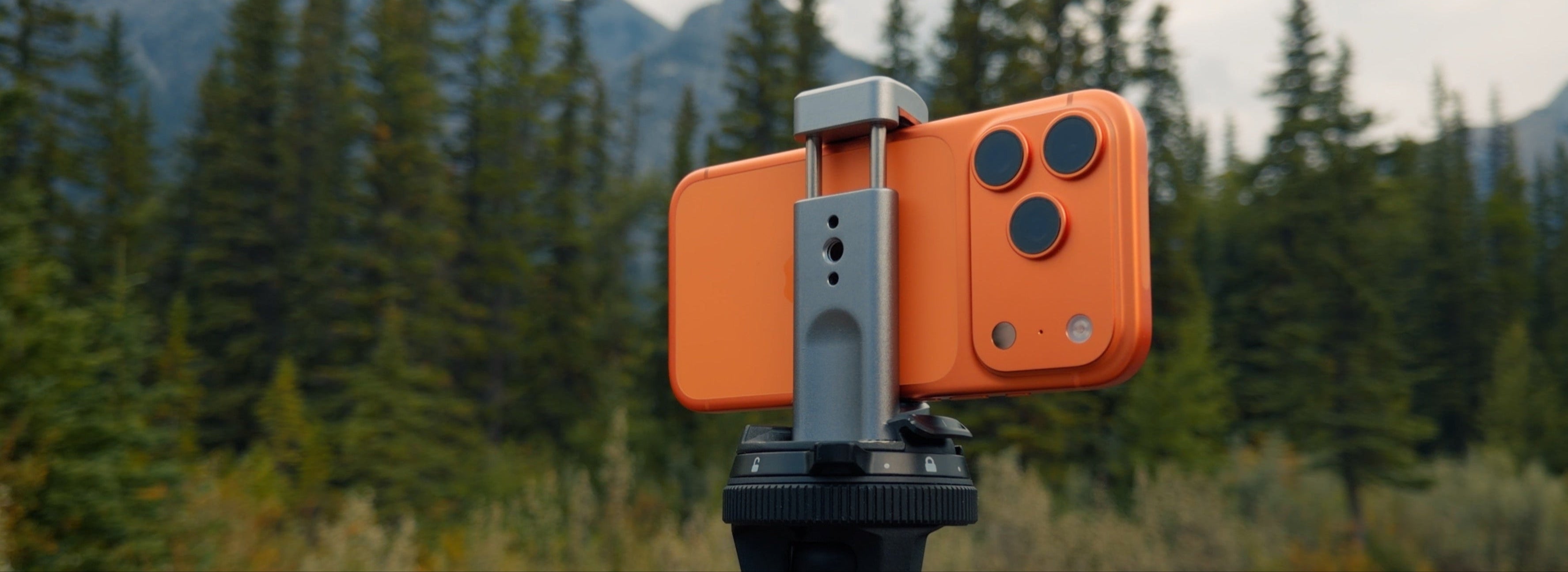 iphone 17 mounted on a tripod via the stalman clamp