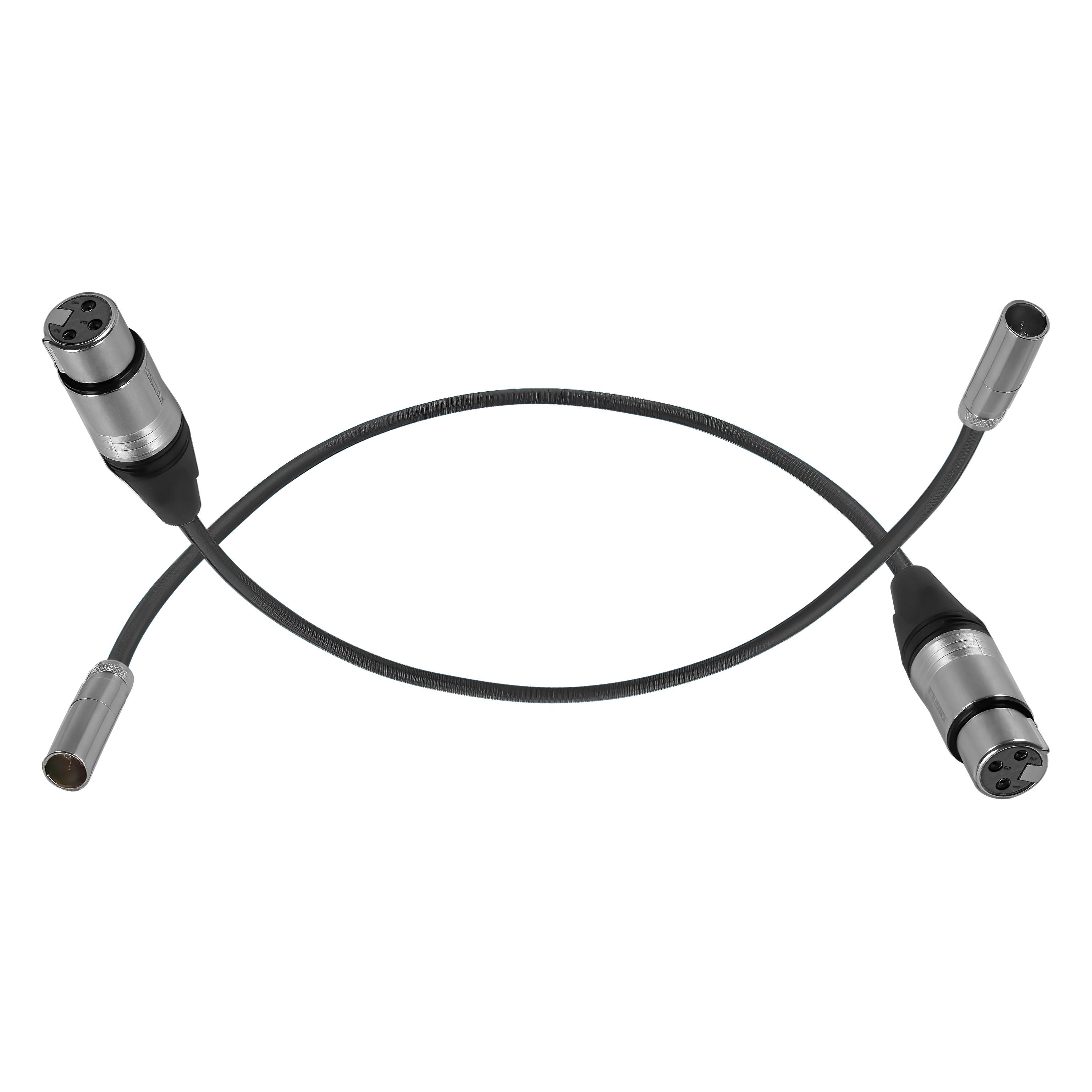 Mini XLR Male to XLR Female 16" Audio Cable (2 Pack) for BMPCC & C70