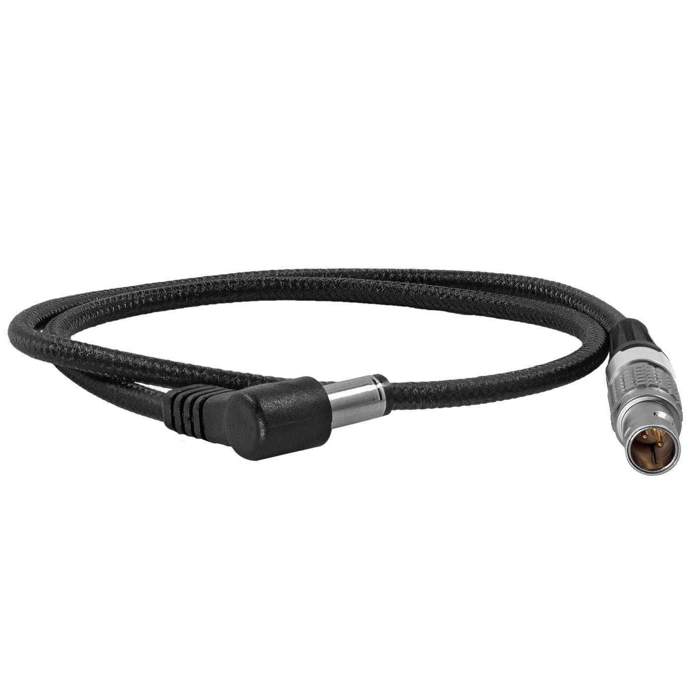 Right Angle DC Male to LEMO 2 Pin 0B Male Power Cable for PYXIS - ARRI - Teradek