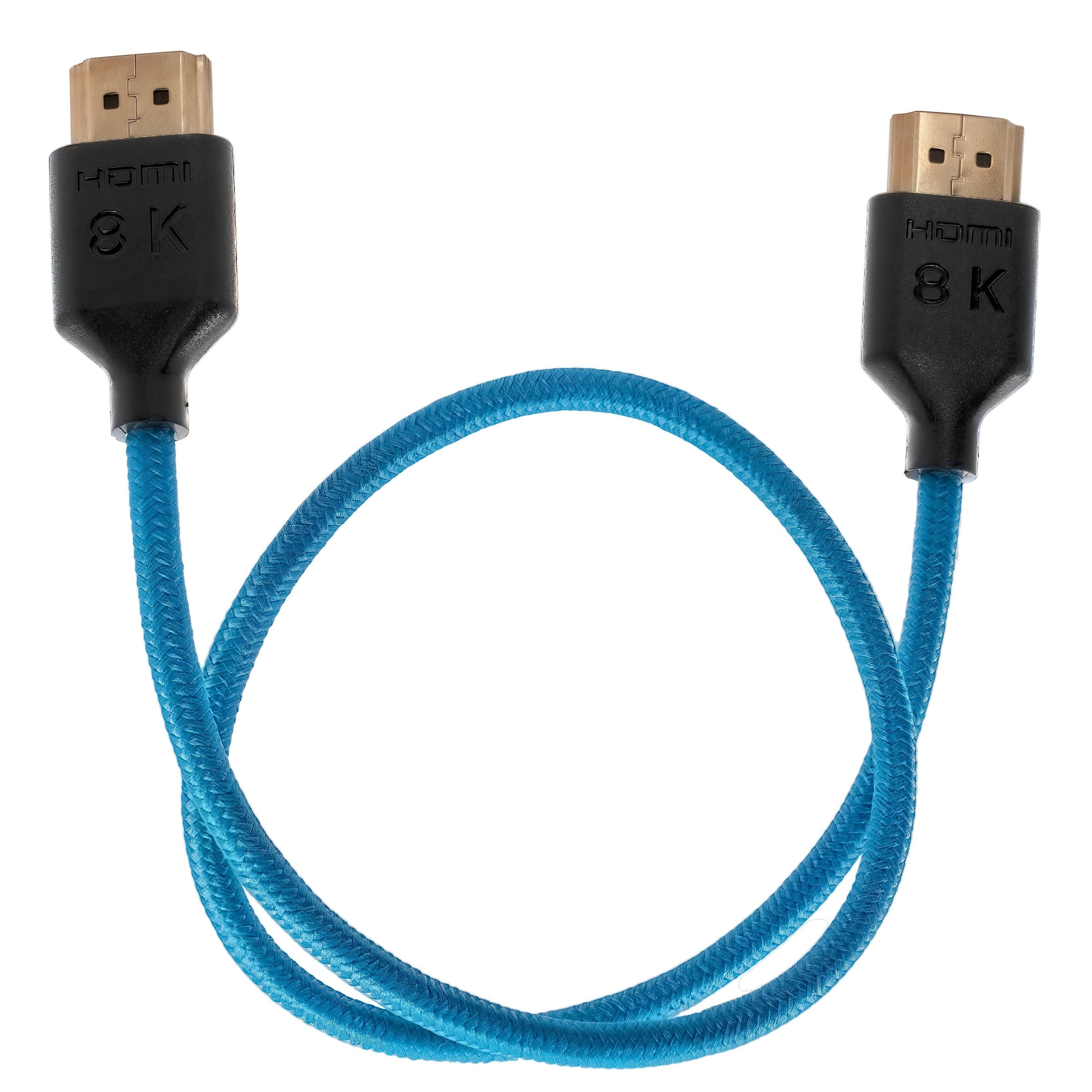 Kondor Blue 8K HDMI 2.1 17 inch Braided Cable F/On-Camera Monitors, Blue