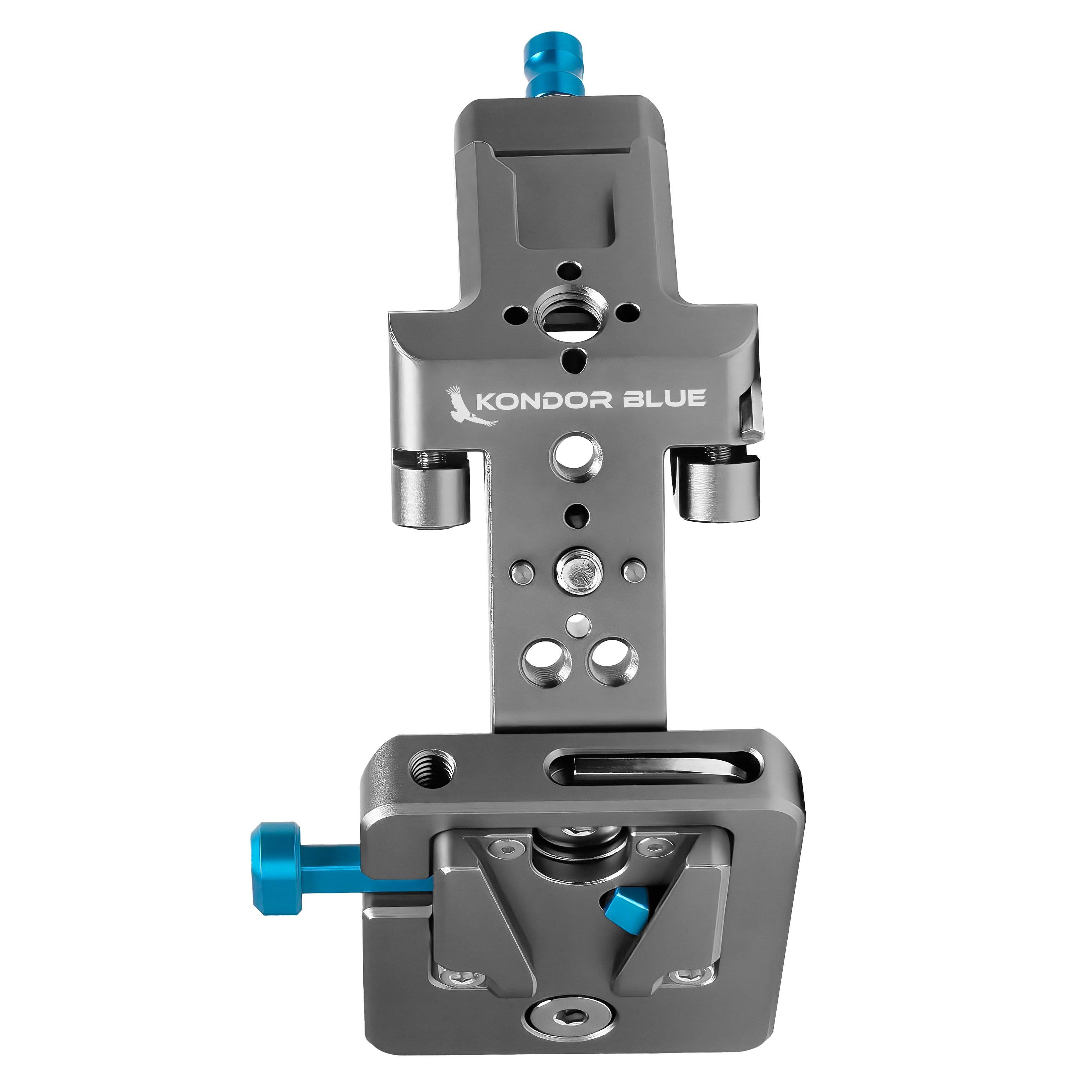 デジタルカメラ Kondor Blue Mini V-Mount Basic Rod Kit Mini V-Mount Battery Plate with Dual 15mm Rod Block – Kondor Blue