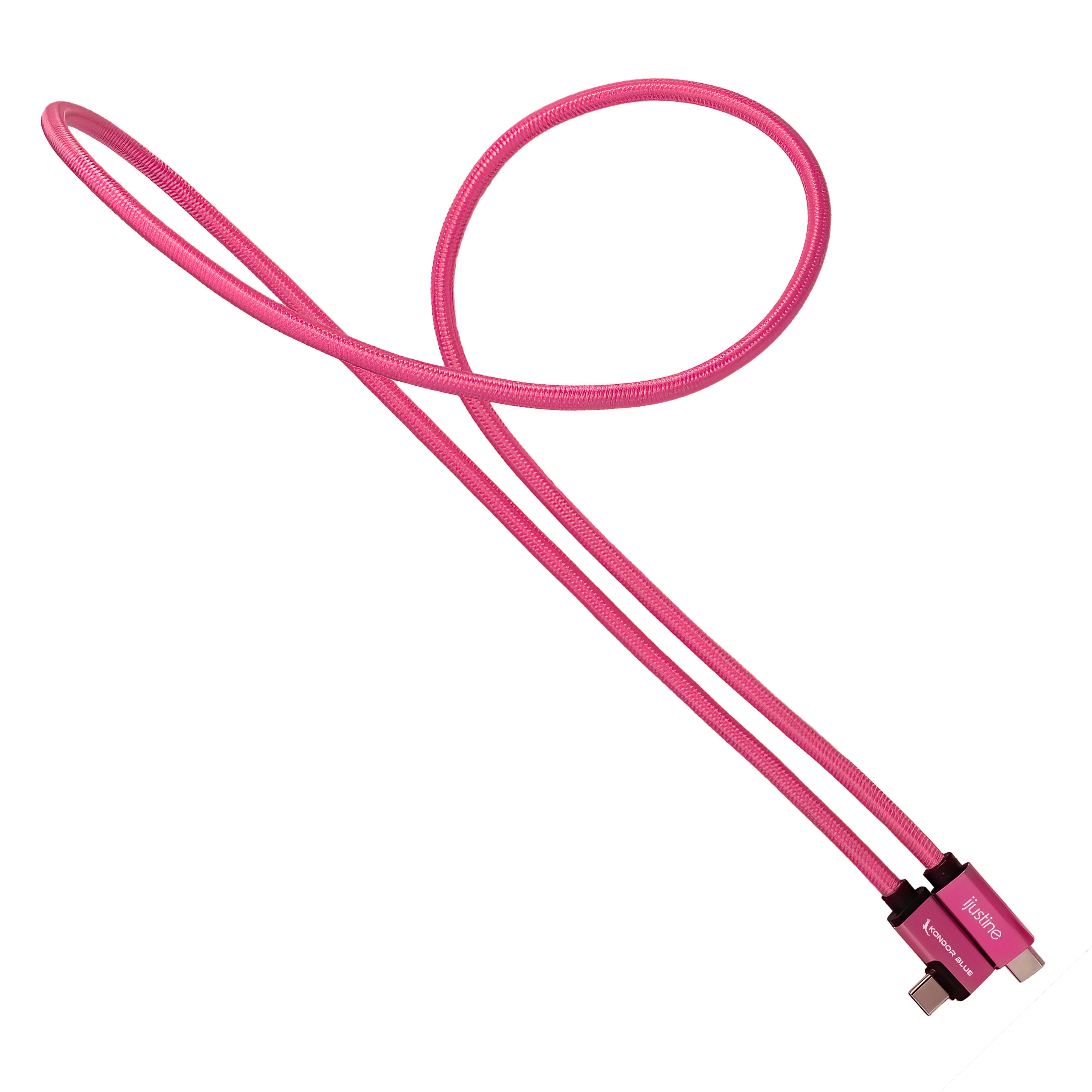 iJustine Pink USB C 3.2 Data and Charging Cable 10Gb/s Data Speed & 100W Power Delivery