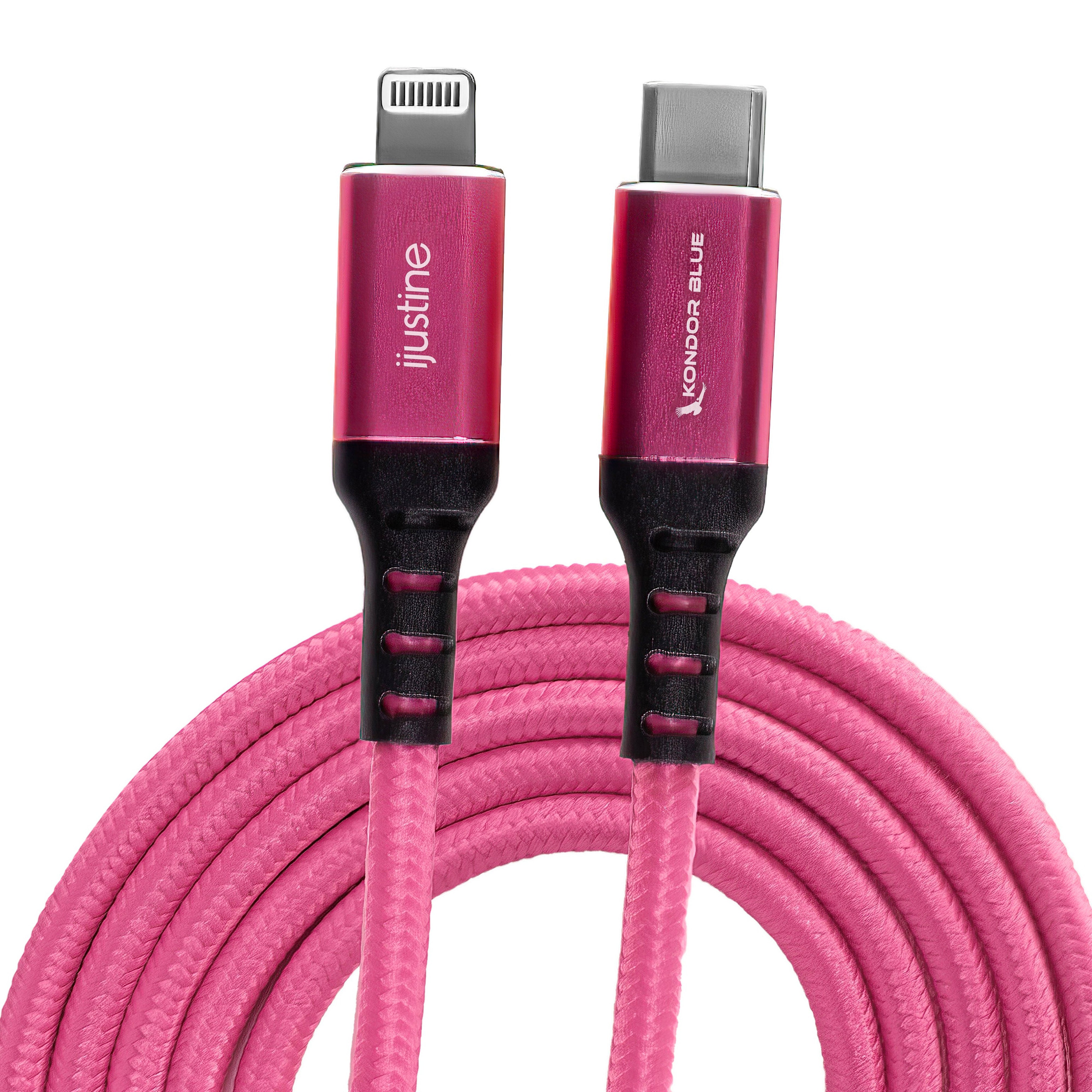iJustine Pink Lightning Cable for iPhone Charging & Sync USB-C