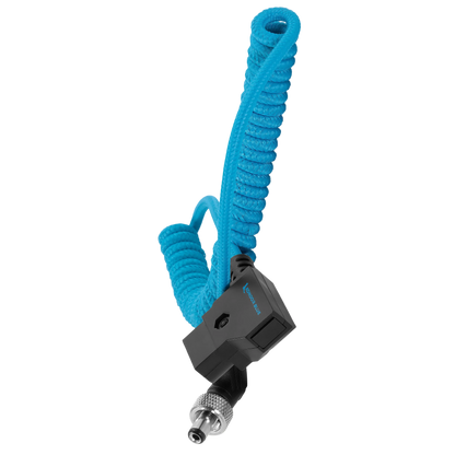 Coiled D-Tap to Locking DC 2.1mm Right Angle Cable