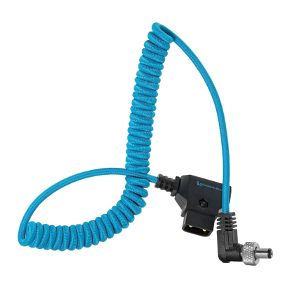 Coiled D-Tap to Locking DC 2.1mm Right Angle Cable