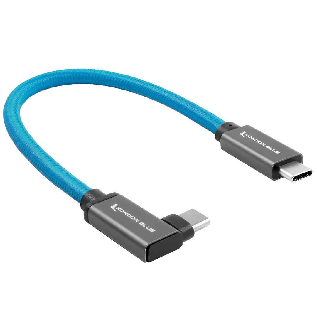 Short Double Sided USB C Data Cable w Enhanced Power Delivery Kondor Blue