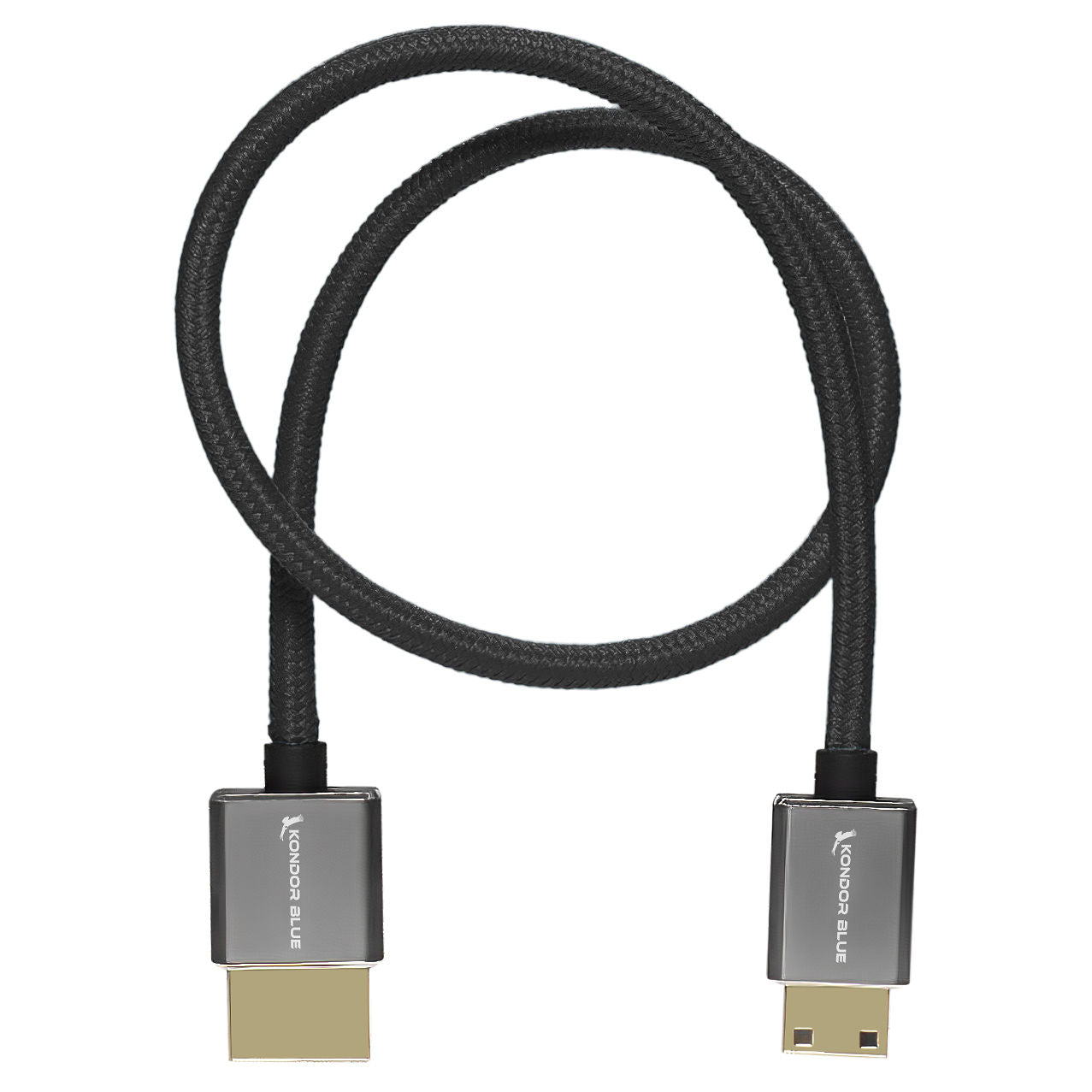 Mini HDMI to Full HDMI 16" Straight Cable Braided