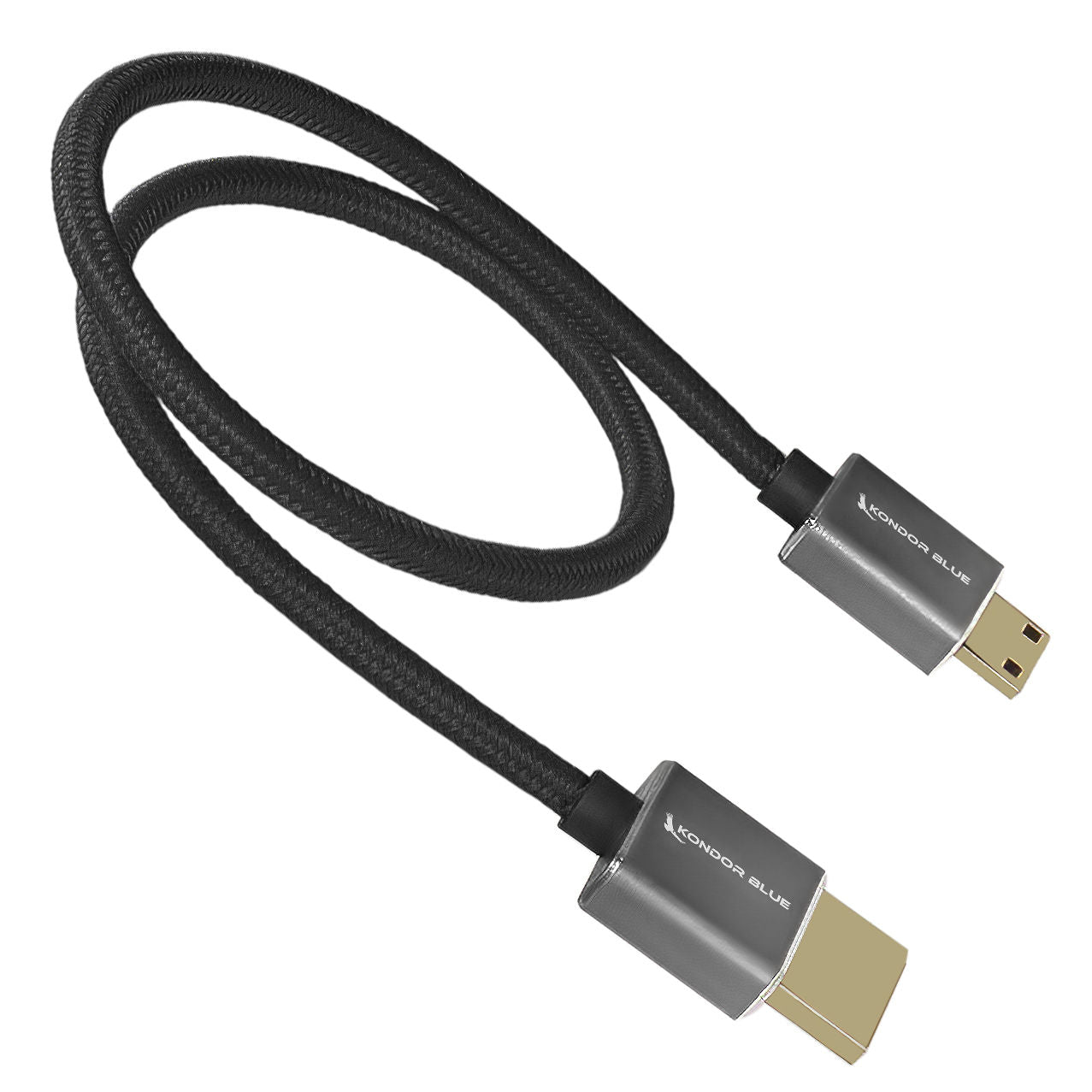 Mini HDMI to Full HDMI 16" Straight Cable Braided