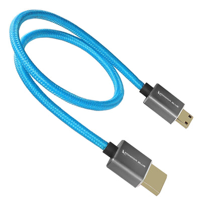 Mini HDMI to Full HDMI 16" Straight Cable Braided