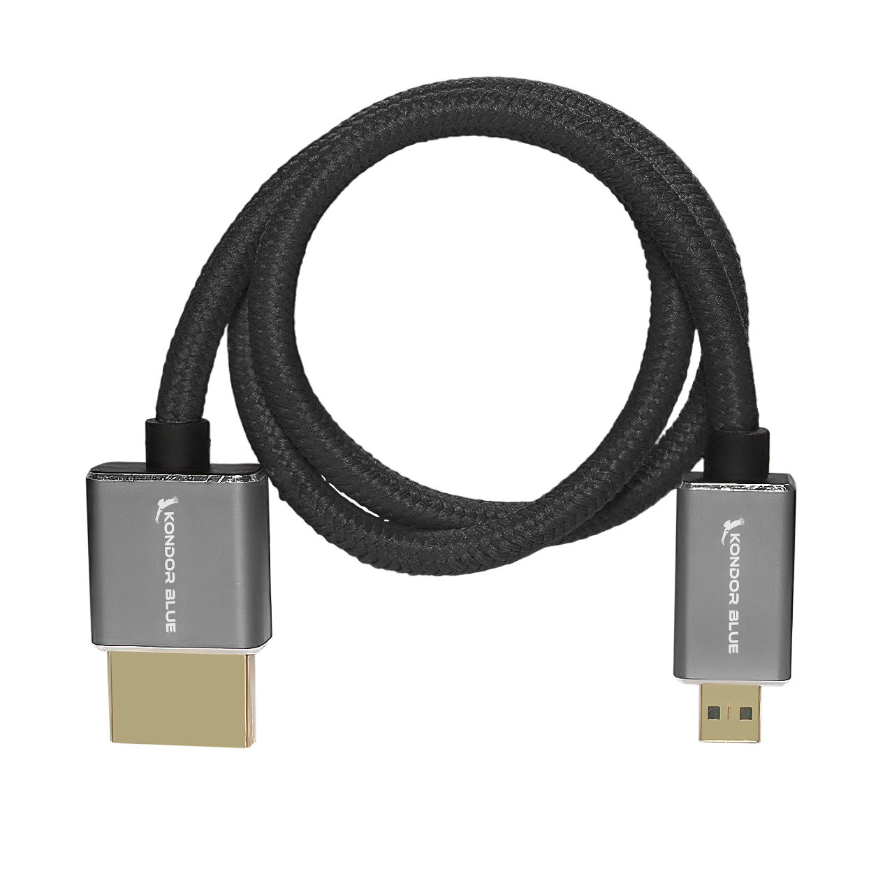 Micro HDMI to Full HDMI 16" Straight Cable Braided