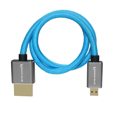 Micro HDMI to Full HDMI 16" Straight Cable Braided