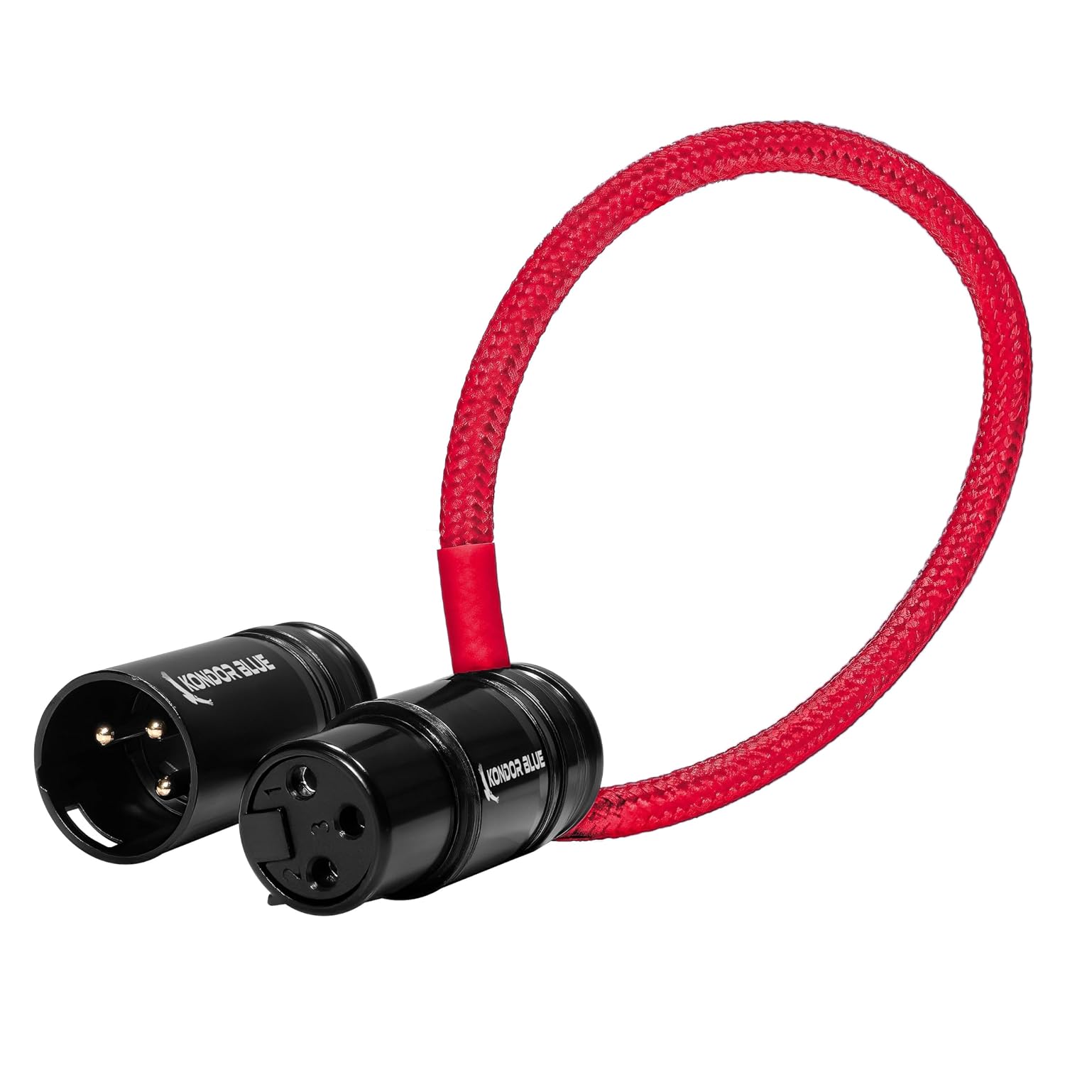 8” Straight Low Profile Right Angle XLR Cable – Kondor Blue