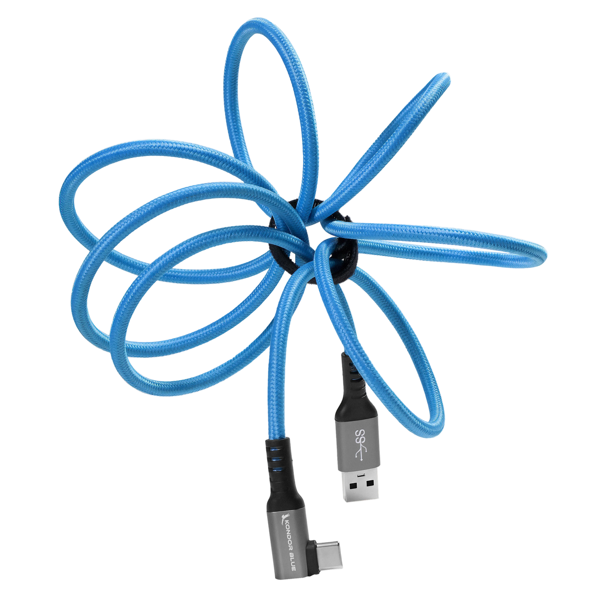 USB-A to USB-C 3.0 Right Angle High Speed Data and Charging Cable 3A 60W 5G