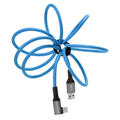 USB-A to USB-C 3.0 Right Angle High Speed Data and Charging Cable 3A 60W 5G