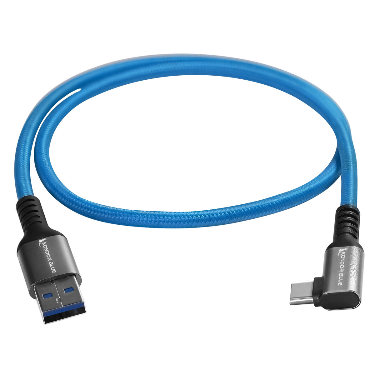USB-A to USB-C 3.0 Right Angle High Speed Data and Charging Cable 3A 60W 5G
