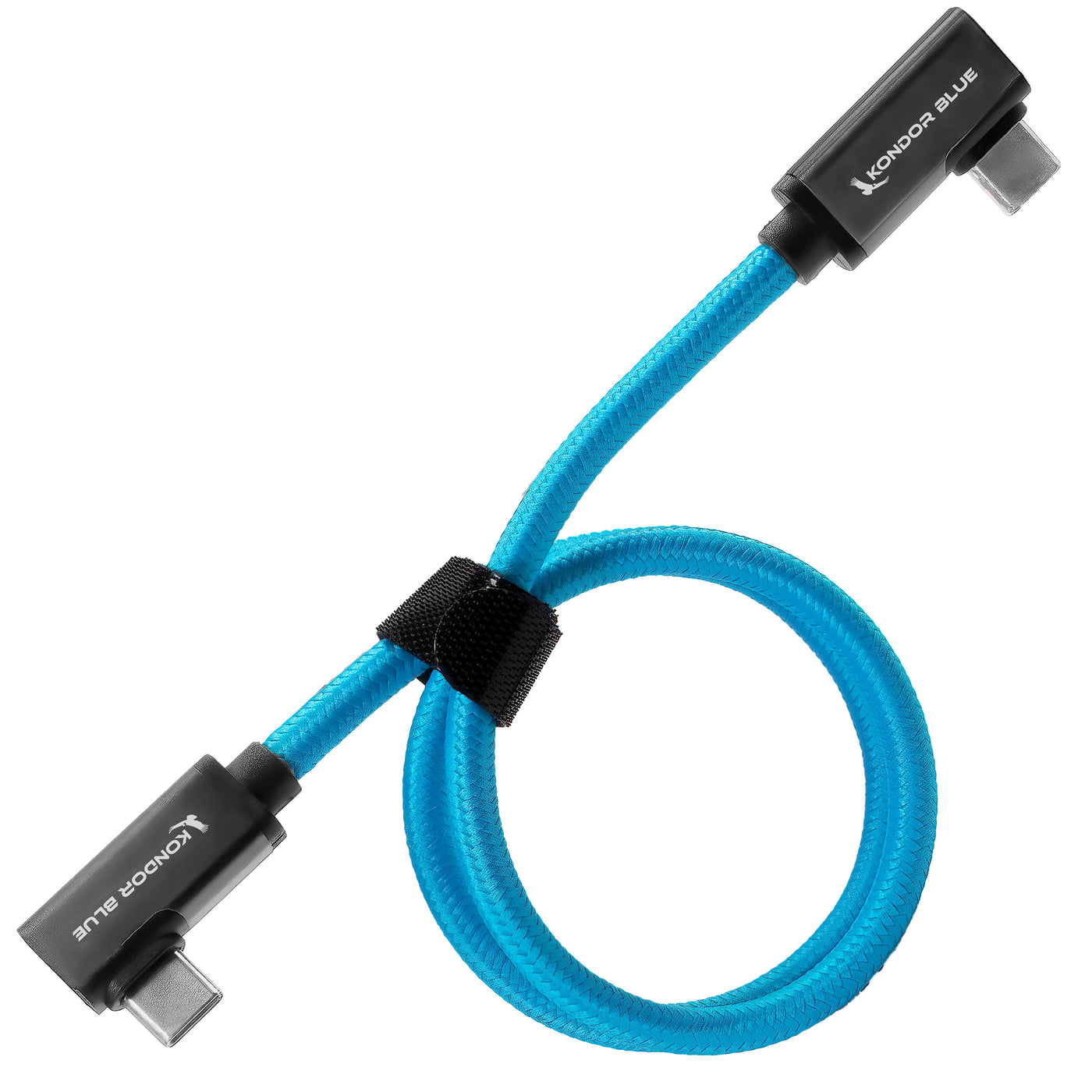 Dual Right Angle 24" USB-C Braided Cable for 8K Data and Power Delivery