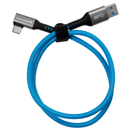 USB-A to USB-C 3.0 Right Angle High Speed Data and Charging Cable 3A 60W 5G