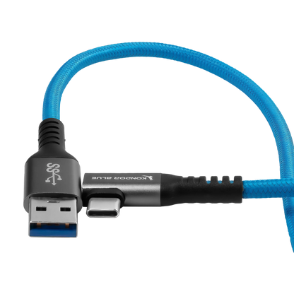 USB-A to USB-C 3.0 Right Angle High Speed Data and Charging Cable 3A 60W 5G