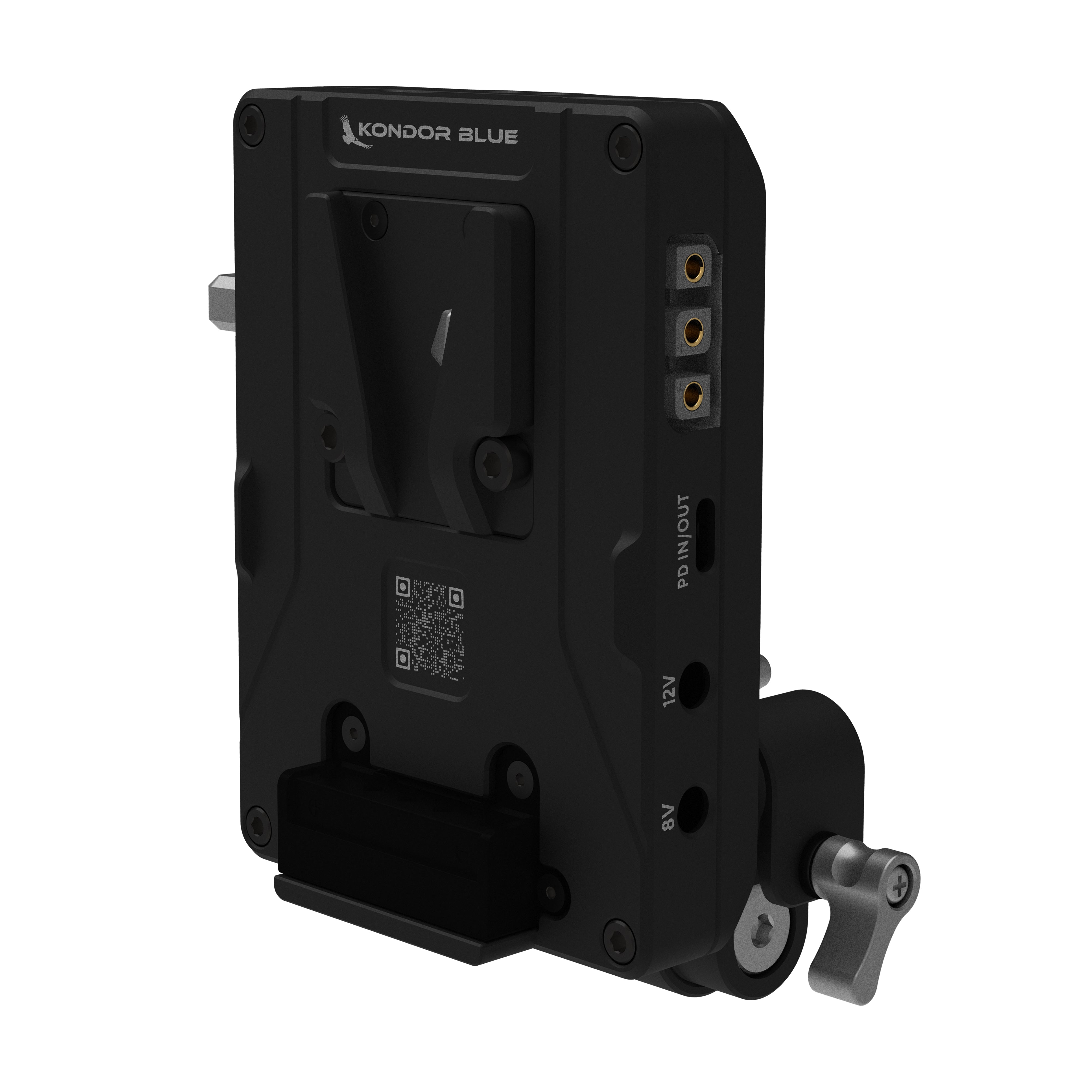 V-Mount Pro Battery Plate with Swiveling 15mm Rod Block | Kondor Blue