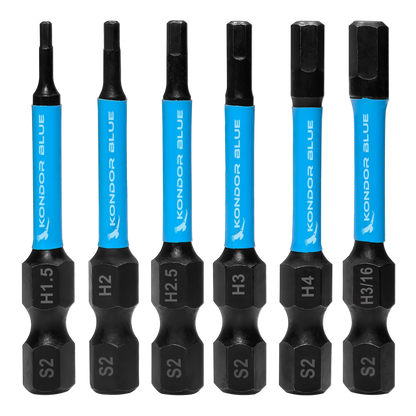 6 pack of Hex in 50mm BIT PACK