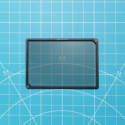 4x5.65 inch Full Spectrum ND filter for video, mounted in matte box, SCHOTT glass detail