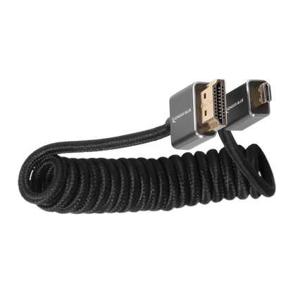 Micro-HDMI to HDMI Cable - 12"-24" Braided Coiled