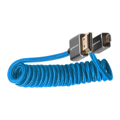 Micro-HDMI to HDMI Cable - 12"-24" Braided Coiled