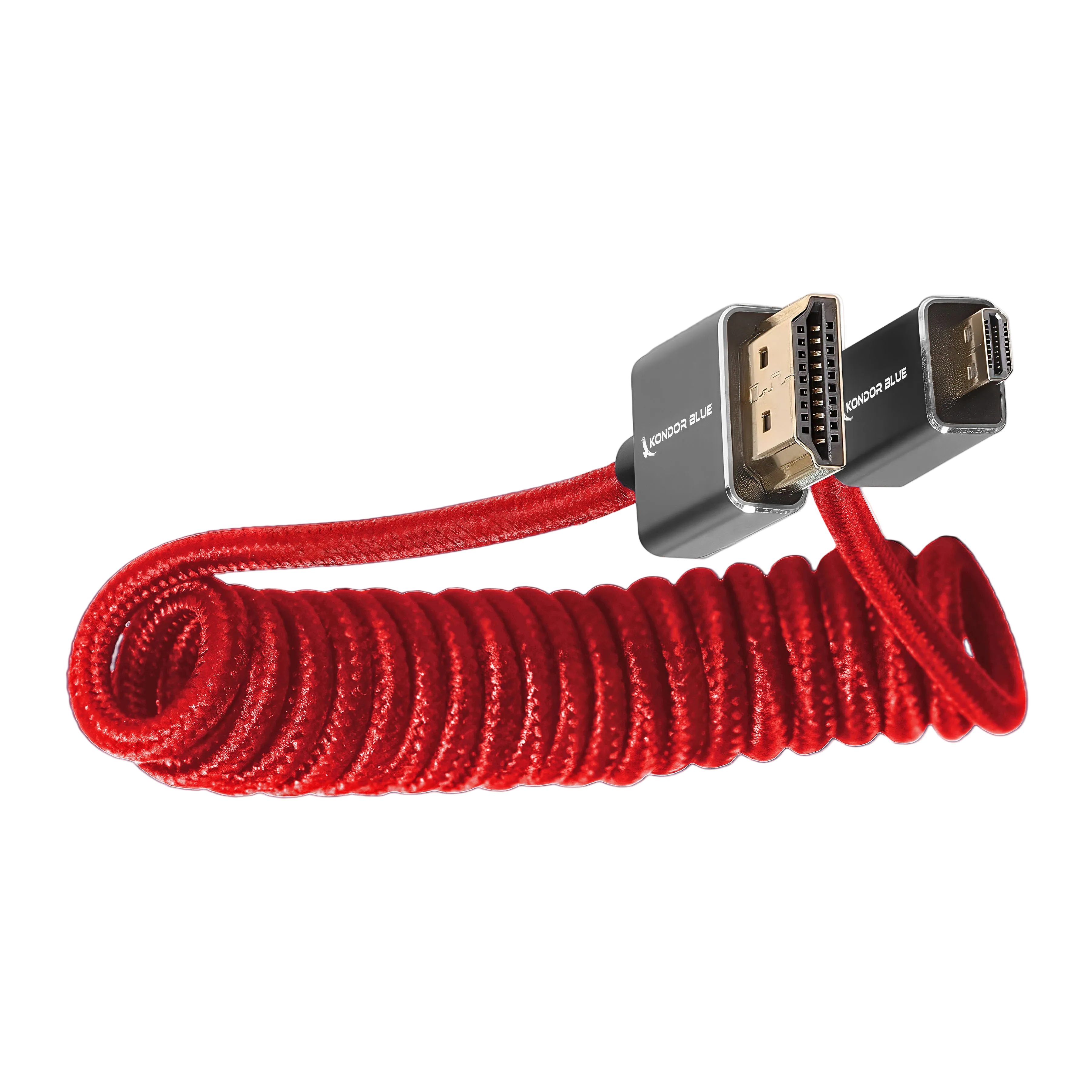 Micro-HDMI to HDMI Cable - 12"-24" Braided Coiled