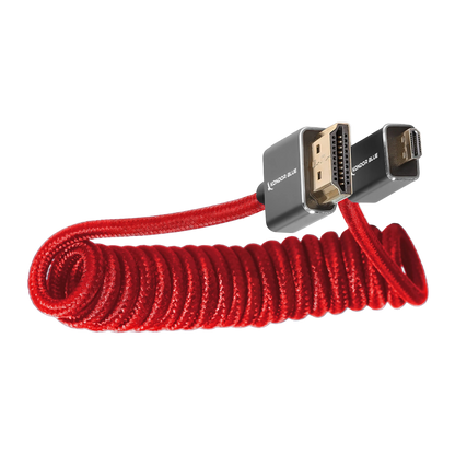 Micro-HDMI to HDMI Cable - 12"-24" Braided Coiled