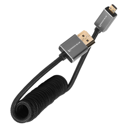 Micro-HDMI to HDMI Cable - 12"-24" Braided Coiled