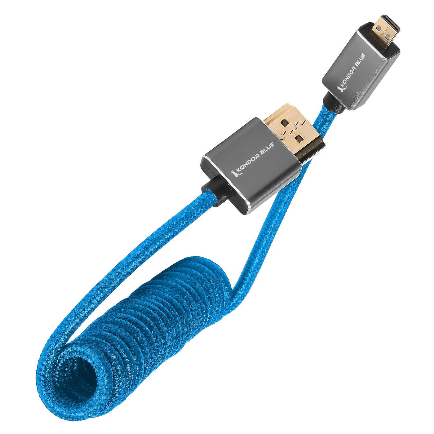 Micro-HDMI to HDMI Cable - 12"-24" Braided Coile