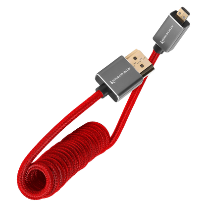 Micro-HDMI to HDMI Cable - 12"-24" Braided Coiled