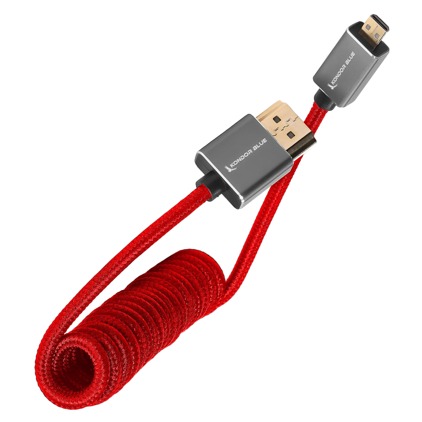 Micro-HDMI to HDMI Cable - 12"-24" Braided Coile