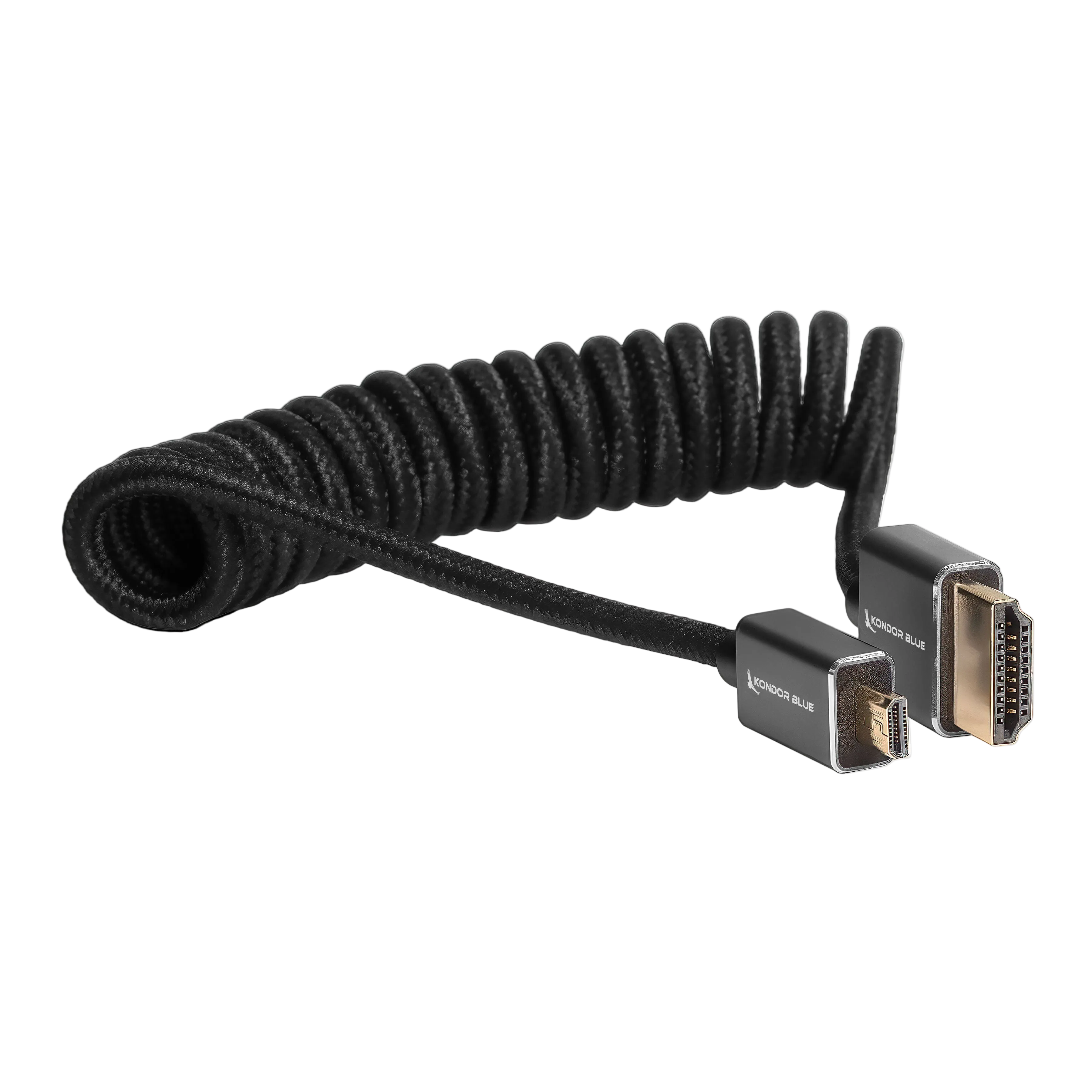 Micro-HDMI to HDMI Cable - 12"-24" Braided Coiled