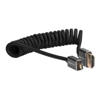 Micro-HDMI to HDMI Cable - 12"-24" Braided Coiled